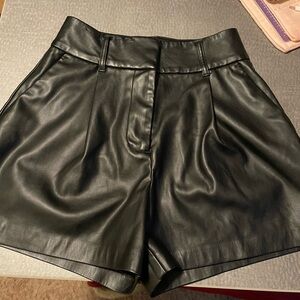 Express Black PU Shorts
